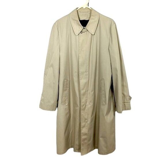 London Fog Men's 42L Trench Coat 80’s Iconic Men’s Vintage Beige
